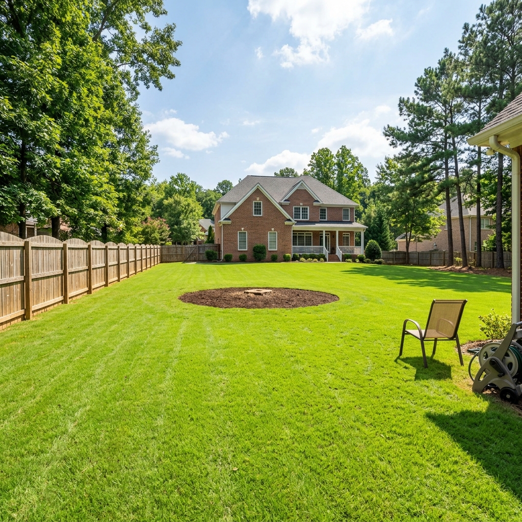After: Clean yard after professional tree removal in Alpharetta