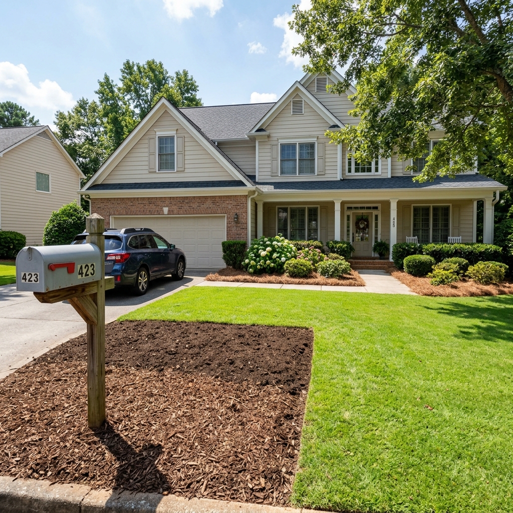 After: Clean yard after stump grinding in Alpharetta