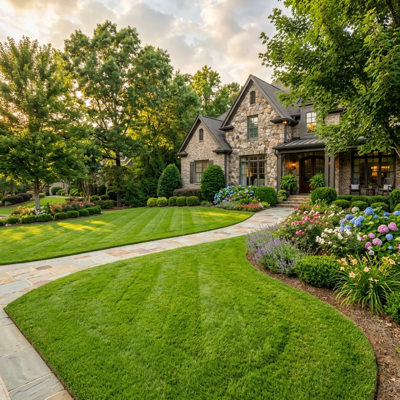 Professional lawn service in Alpharetta GA — manicured residential lawn