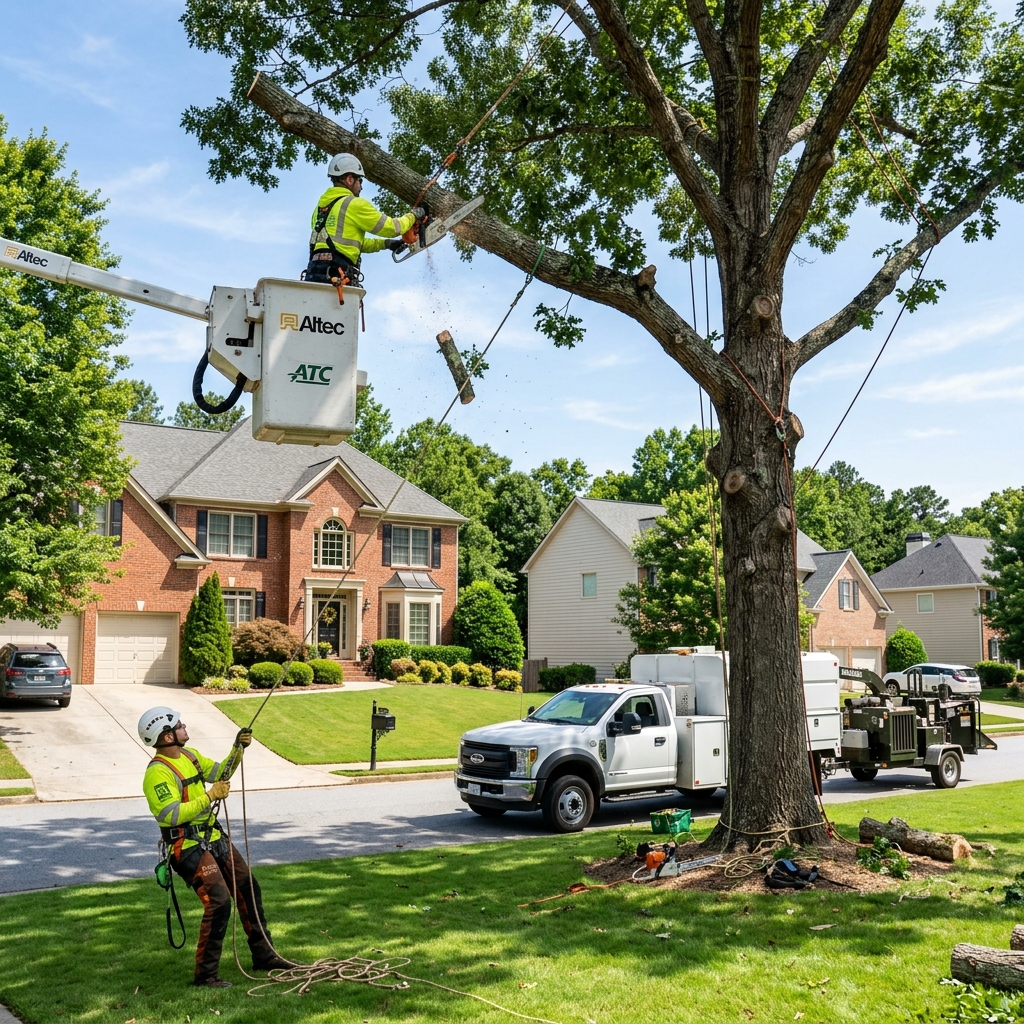Professional tree removal in Alpharetta GA by certified arborist crew