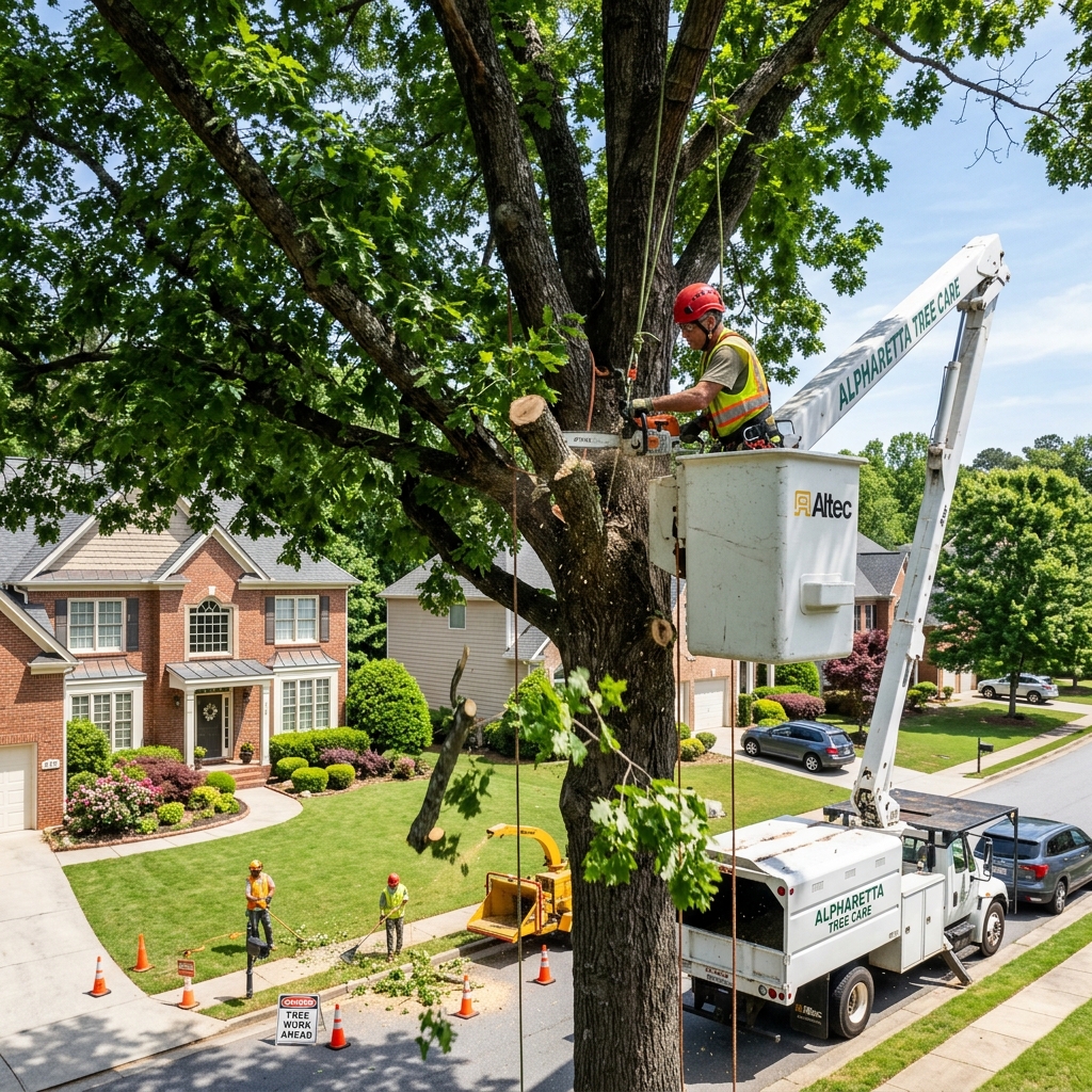 Professional tree trimming in Alpharetta GA by certified arborist